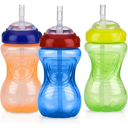Tasse antifuite avec paille flexible 300ml (3 Pack)
